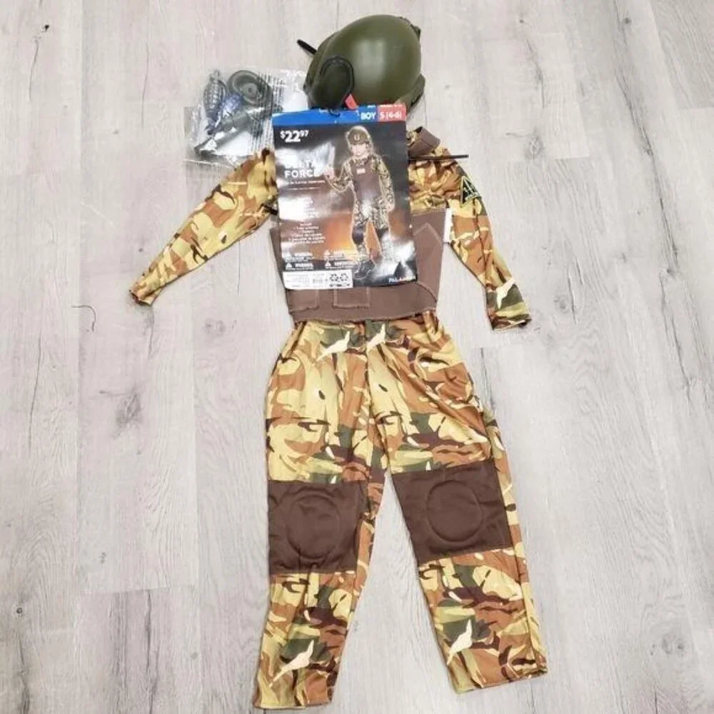 Delta Force Boys Camouflage halloween dress up Costume Set S (4-6) W Accessories - Picture 3 of 7